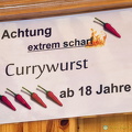 Warning, extremely hot currywurst